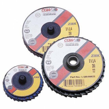 CGW Abrasives 30015 Flap Discs, Mini, Zirconia, Quick Change, Type R