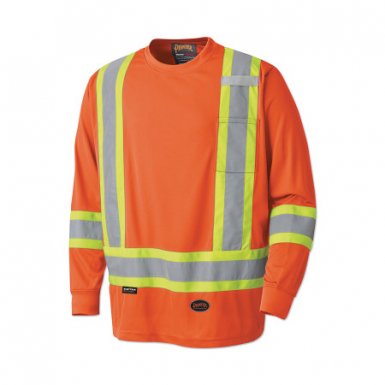 Pioneer V1051250U2XL 6995U/6996U High Visibility Lightweight, Breathable Birdseye Long Sleeved Crew Neck Safety Shirts