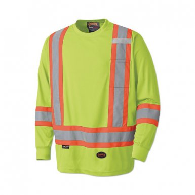 Pioneer V1051260U4XL 6995U/6996U High Visibility Lightweight, Breathable Birdseye Long Sleeved Crew Neck Safety Shirts