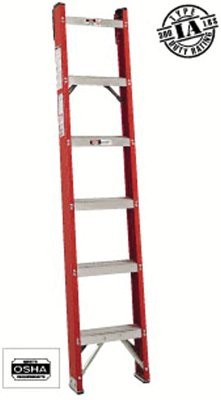 Louisville Ladder FH1008 Fiberglass Shelf Ladder, 8 Feet, 300